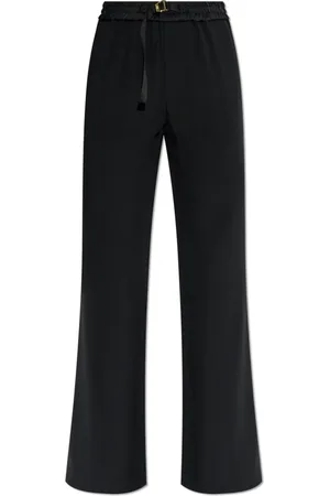 Ami Broeken, Dames, Zwart, M, Leer, Broek met logo