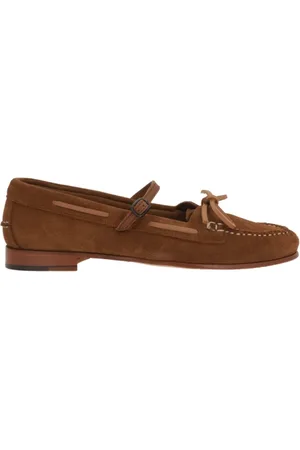 Hereu Schoenen, Dames, Bruin, 36 EU, Suède, Bruine Suède Mary-Jane Platte Schoenen