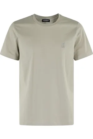 Dondup Tops, Heren, Groen, L, Katoen, Jersey Logo Print T-shirt