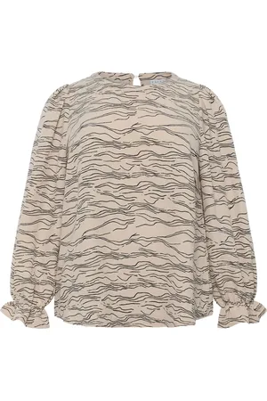 Kaffe Blouses & Shirts, Dames, , 6Xl, Polyester, Grafische Print Ronde Hals Blouse