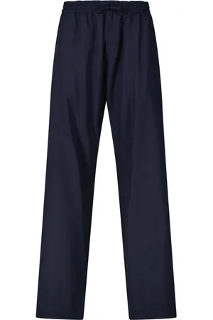 Msgm Broeken, Heren, Blauw, L, Wol, Relaxed-Fit wollen broek