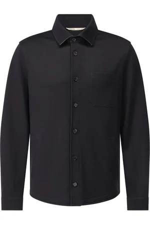 MAURIZIO BALDASSARI Jassen, Heren, Zwart, 2Xl, Zijden Overshirt Klassieke Shirt Stijl