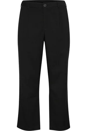 Kaffe Broeken, Dames, Zwart, 4Xl, Polyester, Klassieke Straight-Leg Zwarte Broek