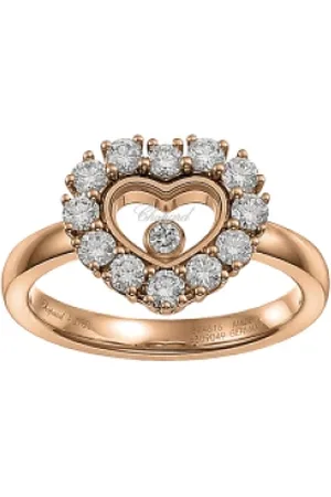 Chopard Accessoires, Dames, Geel, ONE Size, 82A616-5110 - Happy Diamonds Ring IN Roze Goud EN Diamanten