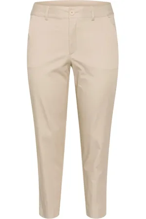 Kaffe Broeken, Dames, , XL, Katoen, Veergrijze Chino Broek