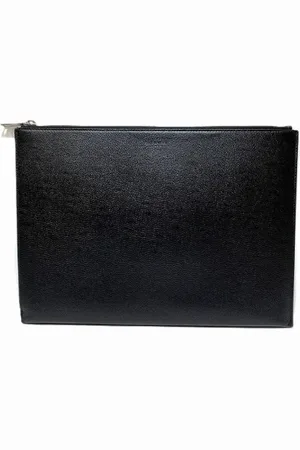 Saint Laurent Pre-owned, Dames, Zwart, ONE Size, Leer, Pre-owned Leather clutches
