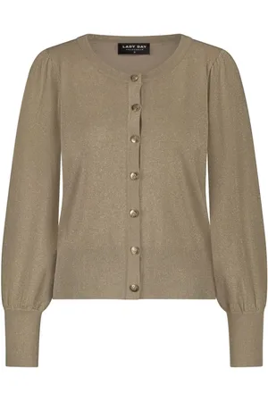 Lady Day Truien, Dames, , L, Polyester, Taupe Lurex Look Ronde Hals Vest