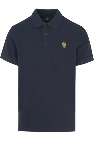 Belstaff Tops, Heren, Blauw, M, Navy Patch Logo Polo Shirt