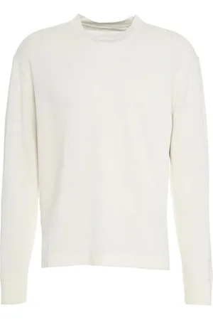 Paolo Pecora Truien, Heren, Wit, L, Witte Crew Neck Sweater Gebreide kleding