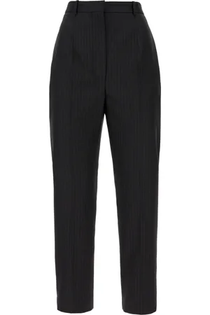 Alexander McQueen Broeken, Dames, Grijs, M, Wol, Stijlvolle Broeken voor Mannen en Vrouwen