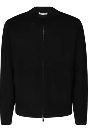 FILIPPO DE LAURENTIIS Truien, Heren, Zwart, XL, Wol, Zip Bomber Sweater