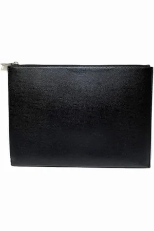 Saint Laurent Pre-owned, Dames, Zwart, ONE Size, Leer, Pre-owned Leather clutches