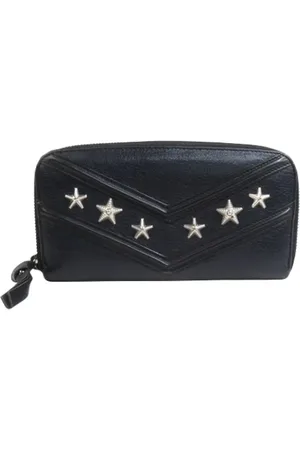 Jimmy Choo Pre-owned, Dames, Zwart, ONE Size, Leer, Tweedehands leren portemonnees