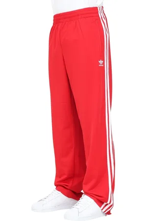adidas Broeken, Heren, Rood, XL, Rode en witte heren track pants