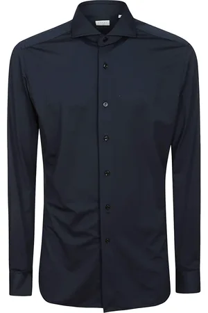 Xacus Overhemden, Heren, Blauw, L, Blauw Overhemd Met Kraag Regular Fit