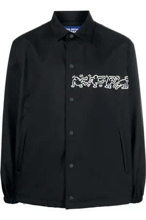 JUNYA WATANABE Jassen, Heren, Zwart, S, Grafische Print Shirt Jas Zwart