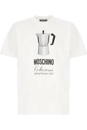 Moschino Tops, Heren, Wit, M, Katoen, Casual Katoenen T-Shirt voor Mannen