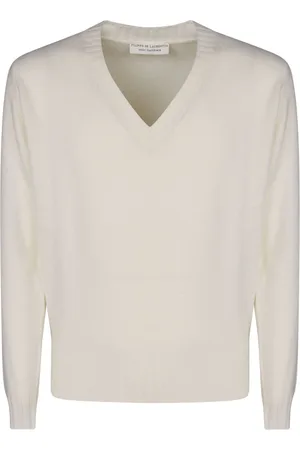 FILIPPO DE LAURENTIIS Truien, Heren, Wit, 2Xl, Kasjmier, Kasjmier V-hals trui