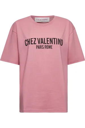 VALENTINO Tops, Dames, Roze, 2Xs, Katoen, Roze Katoenen T-shirts en Polos