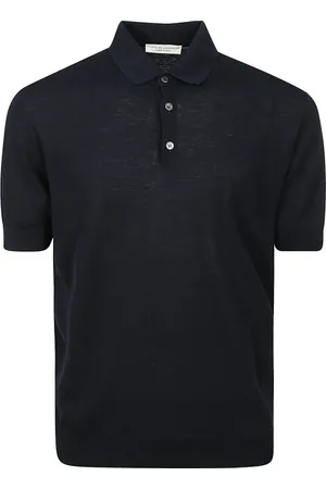 FILIPPO DE LAURENTIIS Tops, Heren, Blauw, M, Katoen, Blauw Katoenen Poloshirt Knoopsluiting