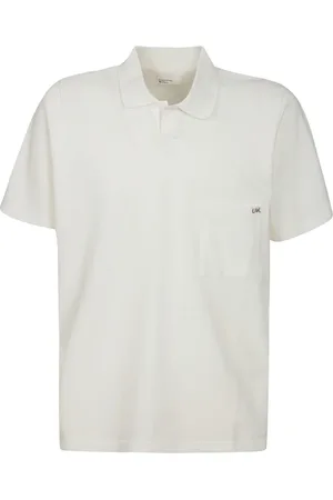 Universal Works Tops, Heren, Wit, M, Katoen, Katoenen poloshirt met logodetail