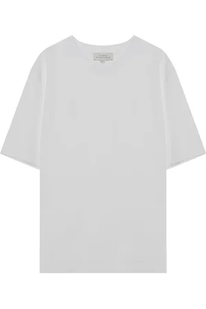 STUDIO NICHOLSON Tops, Heren, Wit, S, Korte mouwen ronde hals T-shirt