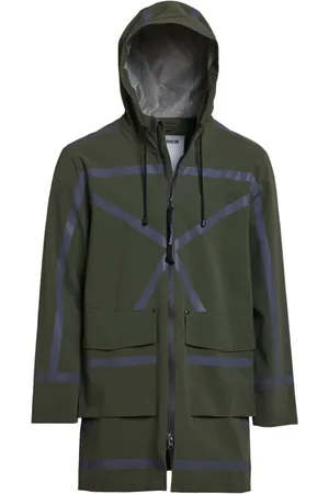 Stutterheim Jassen, Heren, Groen, S, Waterdichte regenjas met reflecterende strepen