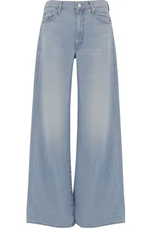Mother Jeans, Dames, Blauw, W29, Denim, Wijde Pijp Denim Jeans