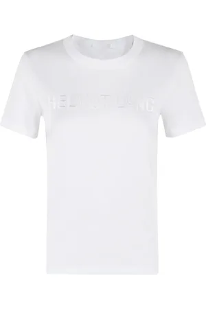 Helmut Lang Tops, Dames, Wit, L, Slim Logo Tee