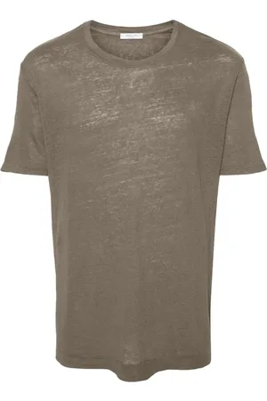Malo Tops, Heren, Grijs, 2Xl, Linnen, Duif Grijs Linnen Reliëf T-shirt