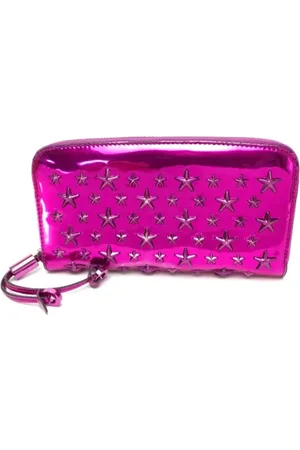 Jimmy Choo Pre-owned, Dames, Paars, ONE Size, Tweedehands leren portemonnees