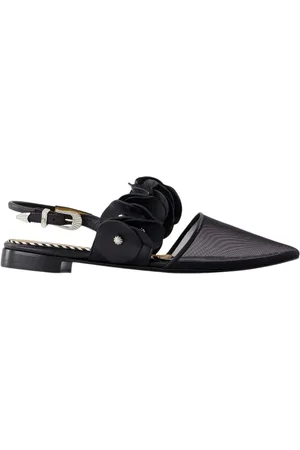 TOGA PULLA Schoenen, Dames, Zwart, 35 EU, Leer, Zwarte Leren Slingbacks Puntige Neus