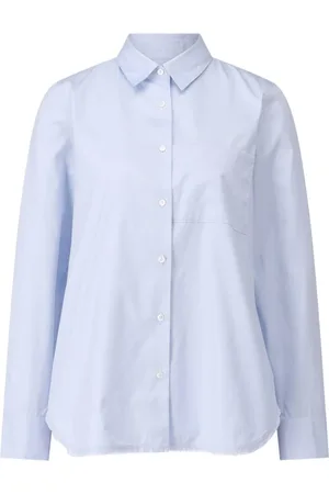 Lis Lareida Blouses & Shirts, Dames, Blauw, M, Ruwe Rand Shirt Lenon