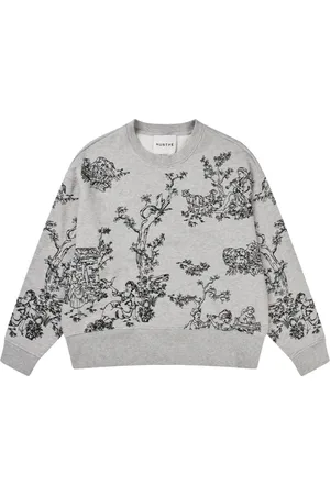 Munthe Sweatshirts & Hoodies, Dames, Grijs, L, Katoen, Elegante grijze sweatshirt met kunstborduurwerk