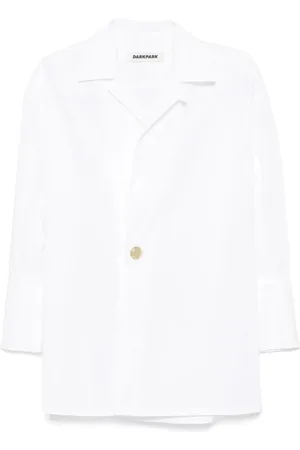 DARKPARK Blouses & Shirts, Dames, Wit, S, Popeline Tuniek Stijl Shirt