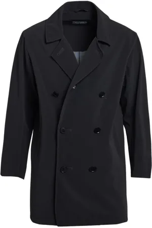 Stutterheim Jassen, Heren, Zwart, M, Klassieke dubbelrijige regenjas