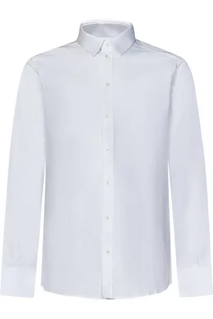 Dolce & Gabbana Overhemden, Heren, Wit, L, Katoen, Witte Slim Fit Italiaanse Kraag Overhemd