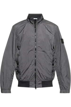 Stone Island Jassen, Heren, Grijs, S, Lichtgewicht Jas met Logo
