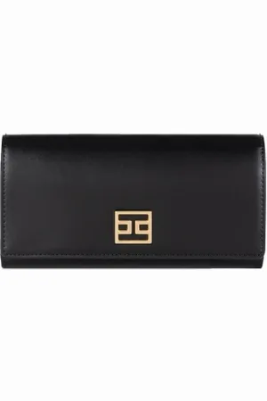 Elisabetta Franchi Accessoires, Dames, Zwart, ONE Size, Katoen, Zwarte Synthetisch Leren Portemonnee met Gouden Logo