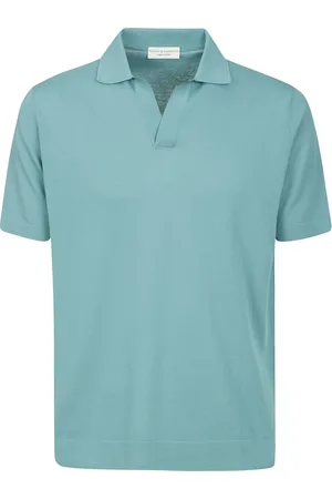 FILIPPO DE LAURENTIIS Tops, Heren, Groen, L, Katoen, Polo shirt van half katoen