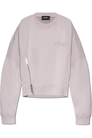 Dsquared2 Sweatshirts & Hoodies, Dames, Paars, S, Katoen, Sweatshirt met Logo
