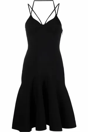 Alexander McQueen Kleedjes, Dames, Zwart, S, Polyester, Zwarte Korsetjurk Gemaakt in Italië