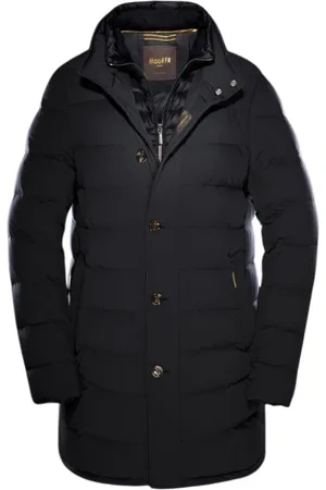 MOORER Jassen, Heren, Zwart, M, Polyester, Gewatteerde Donsjas van Ganzenveren