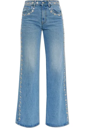 COPERNI Jeans, Dames, Blauw, XS, Katoen, Jeans met applicaties
