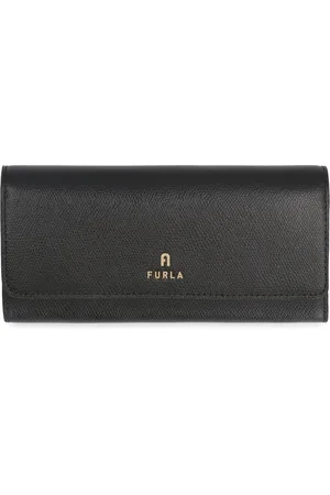 Furla Accessoires, Dames, Zwart, ONE Size, Leer, Camelia Lederen Portemonnee