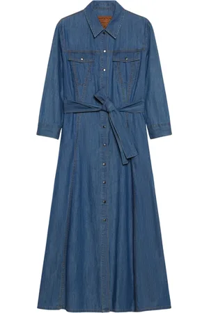 pennyblack Kleedjes, Dames, Blauw, L, Denim, Lichte Denim Shirt Pinta Stijl