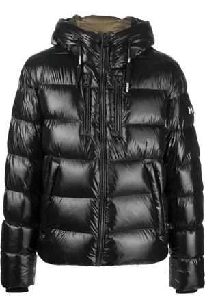 Mackage Jassen, Heren, Zwart, S, Wol, Gewatteerde capuchonjas