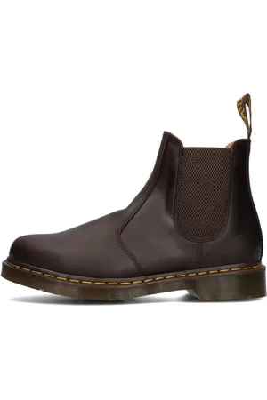 Dr. Martens Schoenen, Heren, Bruin, 41 EU, Leer, Bruine Chelsea Boots met Gegroefde Zool