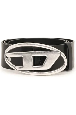 Diesel Accessoires, Heren, Zwart, 100 CM, Leer, Leren riem met D-gesp