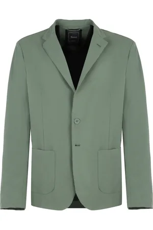 HERNO Jassen, Heren, Groen, L, Polyester, Twee-knoops Blazer